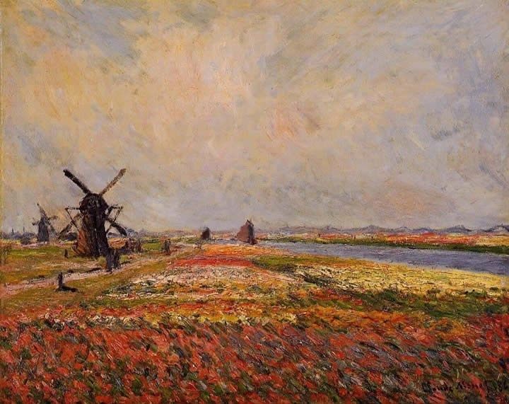 Claude Monet Fields of Flowers and Windmills near Leiden